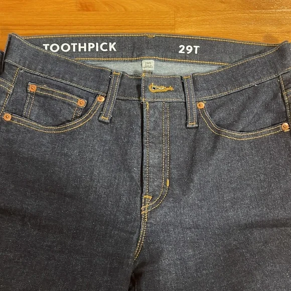 j crew toothpick Jean in rinse denim 29 tall - Picture 2 of 4